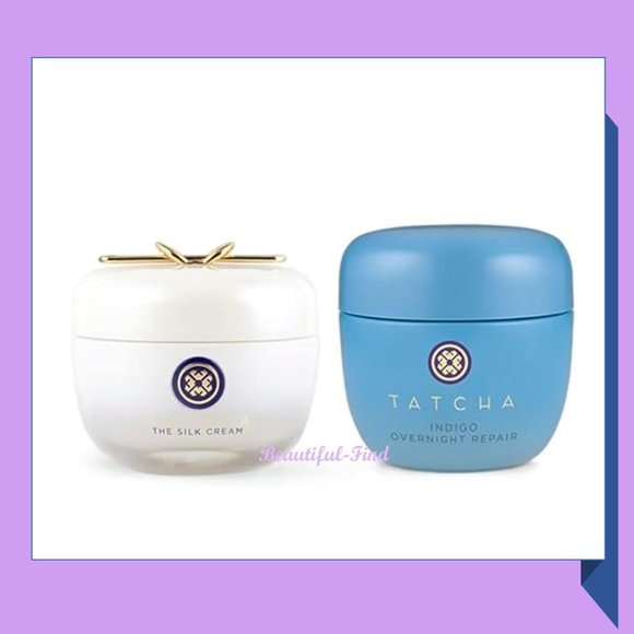 TATCHA The Silk Cream + Indigo Overnight Repair AM + PM Duo: NIB - Picture 2 of 6